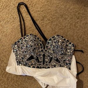 Faviana 2 piece strapless evening gown -sz 4